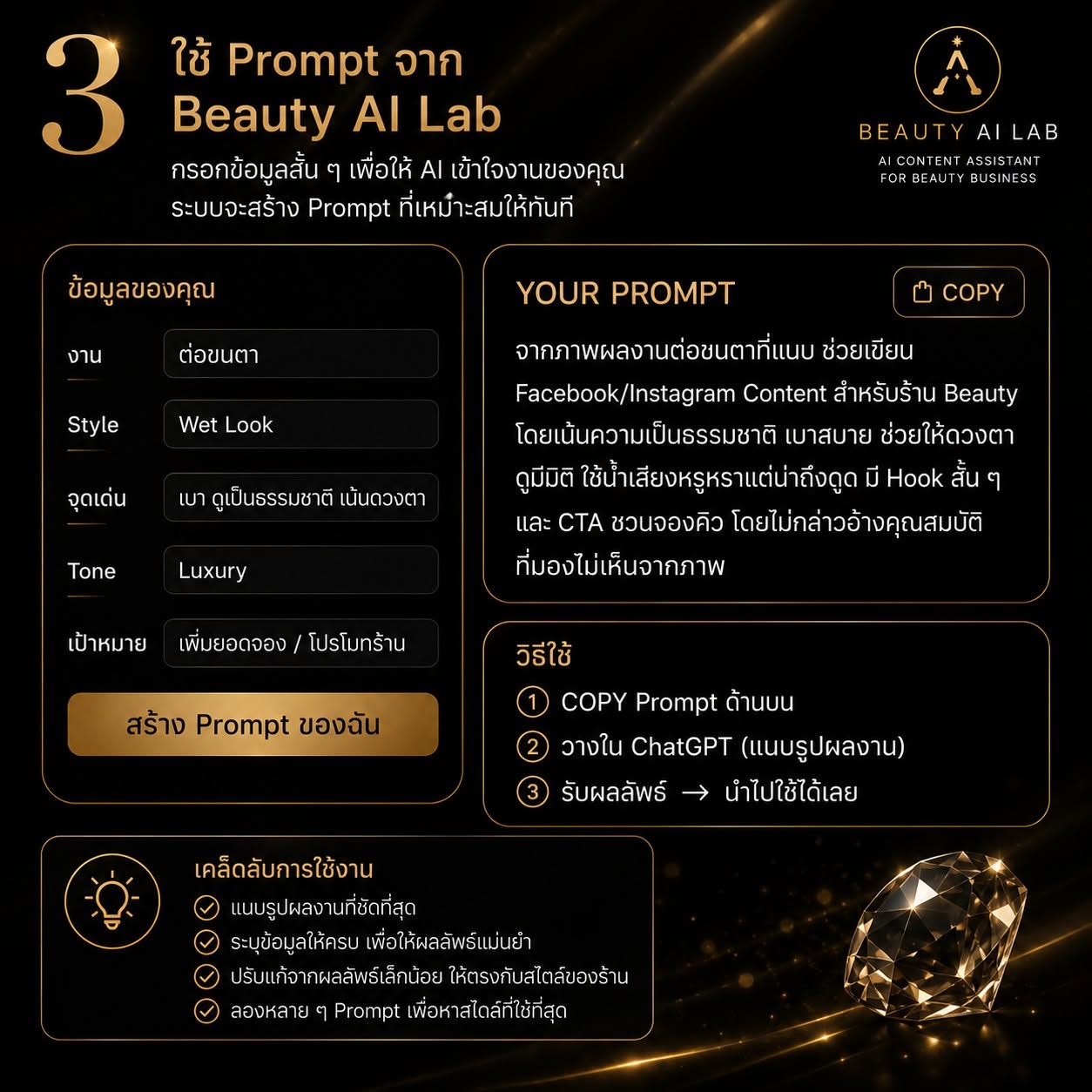 ตัวอย่าง Prompt สำเร็จรูปภาษาไทย